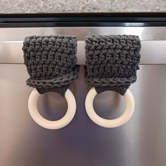 Hand Crafted Other - Crochet Towel Holder Set of Two - Gray